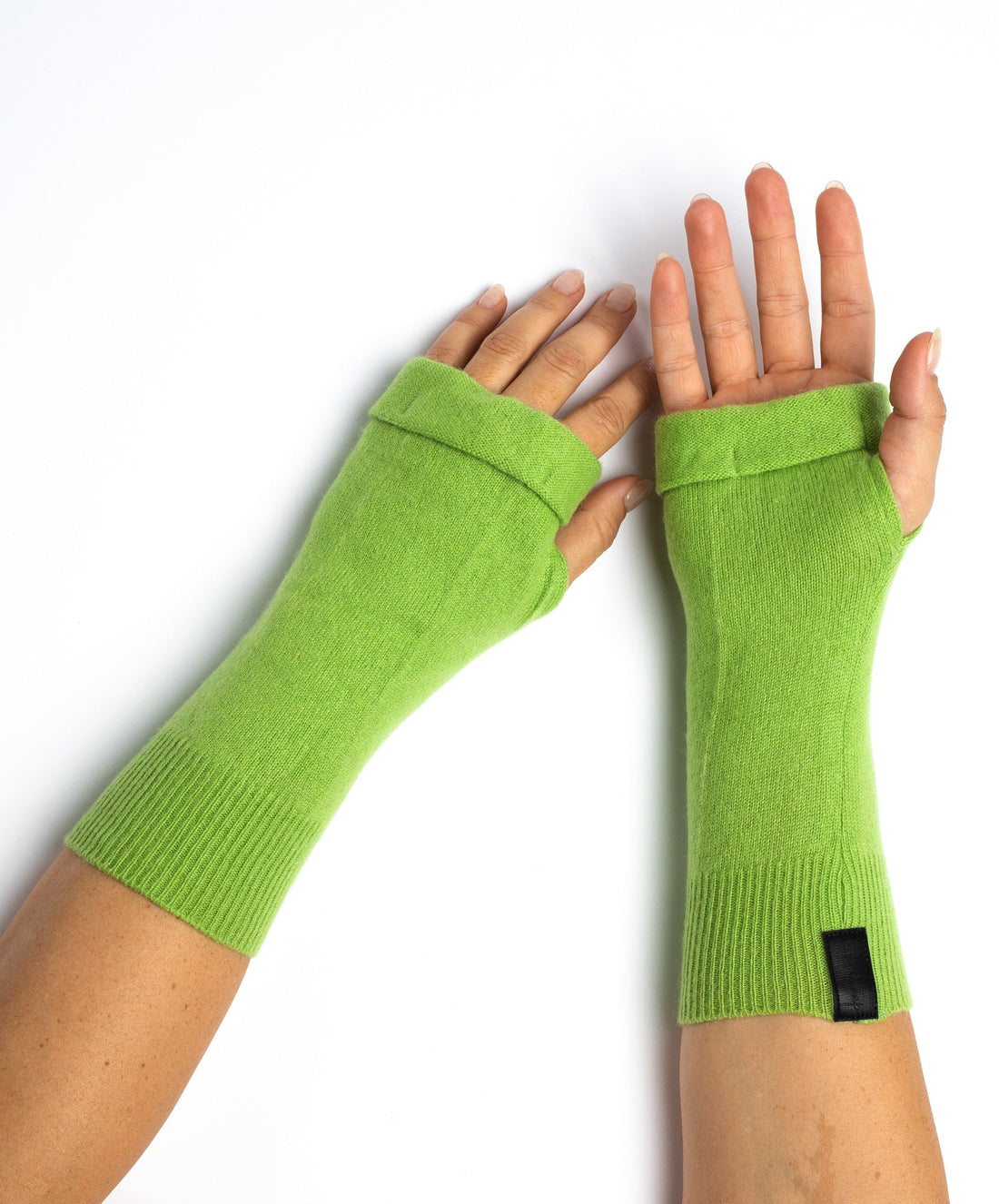 Bright Green - Cashmere Fingerless Gloves