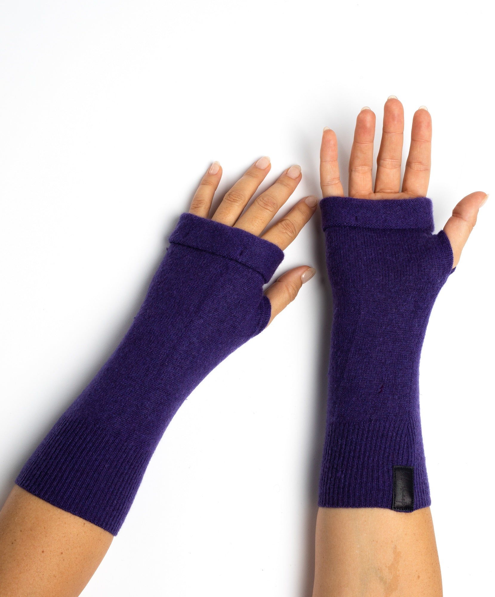 Purple - Cashmere Fingerless  Gloves