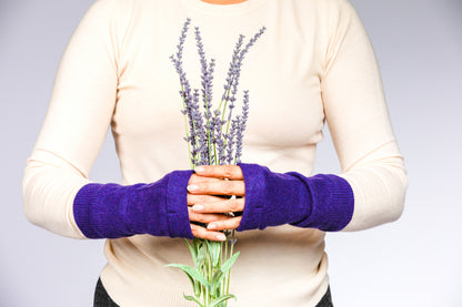 Dark Purple - Cashmere Fingerless Gloves