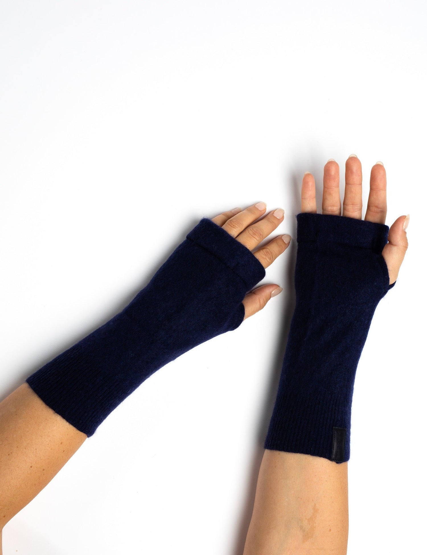 Teal Blue - Cashmere Fingerless Gloves