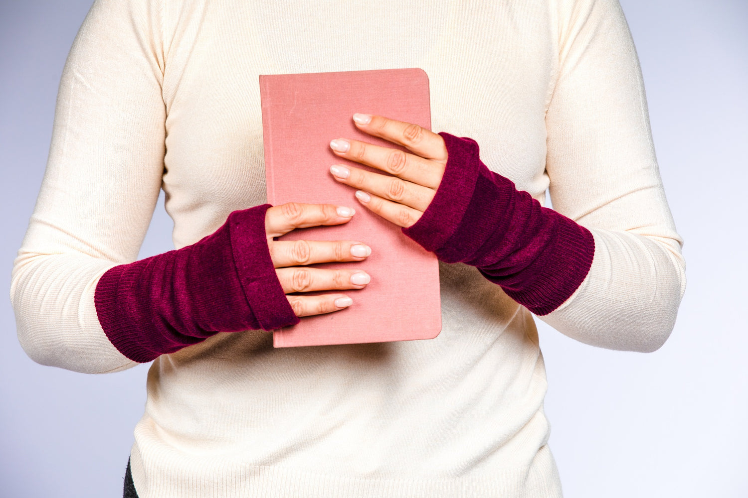 Dark Red - Cashmere  Fingerless Gloves