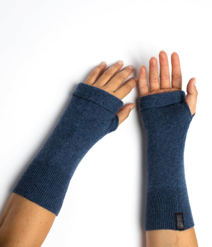 Dark Blue - Cashmere  Fingerless Gloves