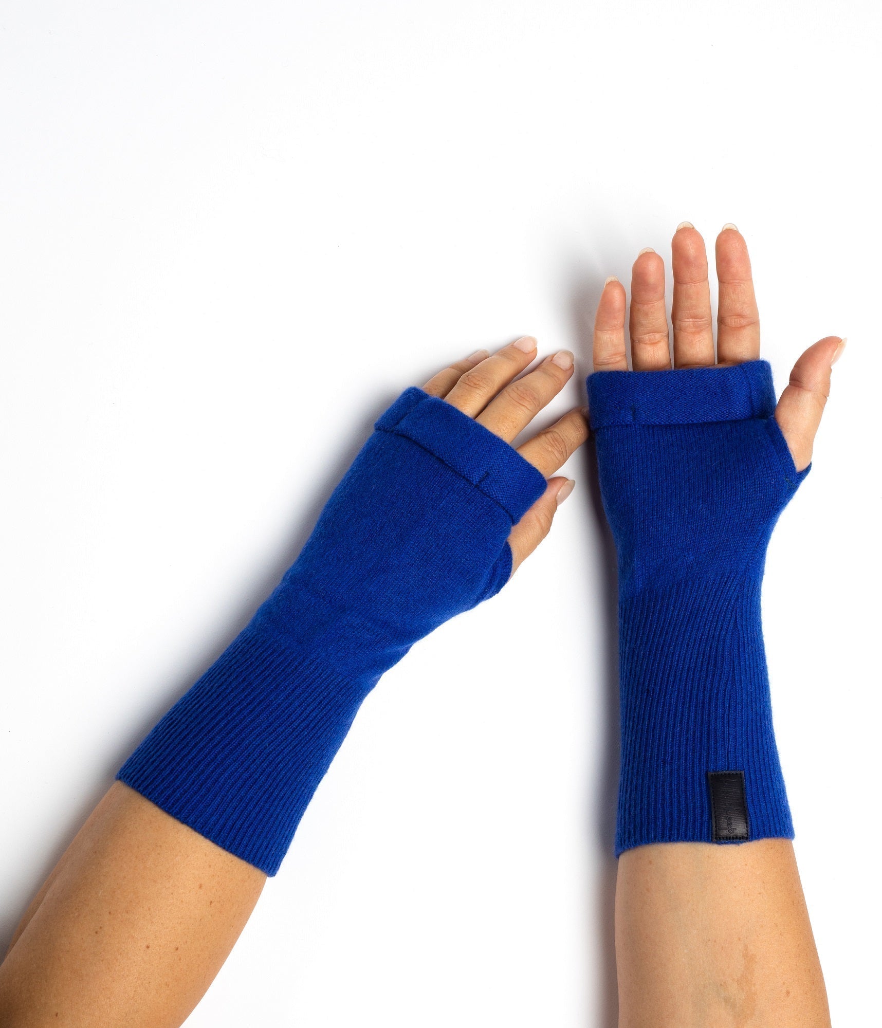 Blue - Cashmere Fingerless Gloves