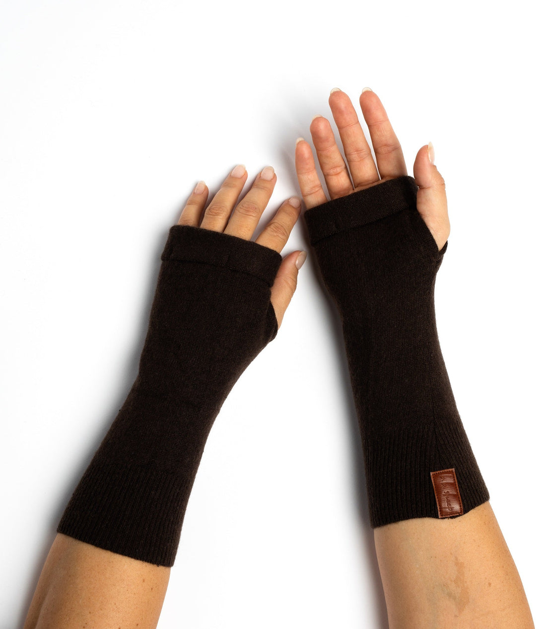 Dark Brown - Cashmere Fingerless Gloves