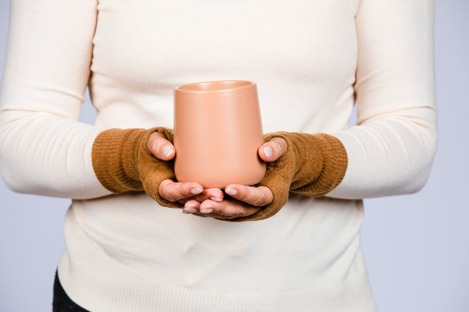 Camel Brown - Cashmere Fingerless Gloves