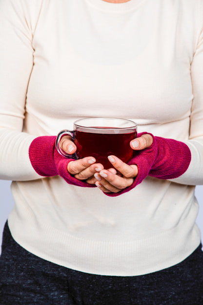 Dark Pink - Cashmere Fingerless  Gloves