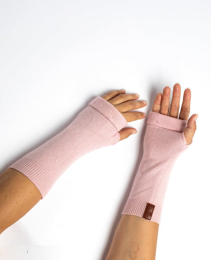 Baby Pink - Cashmere Fingerless Gloves