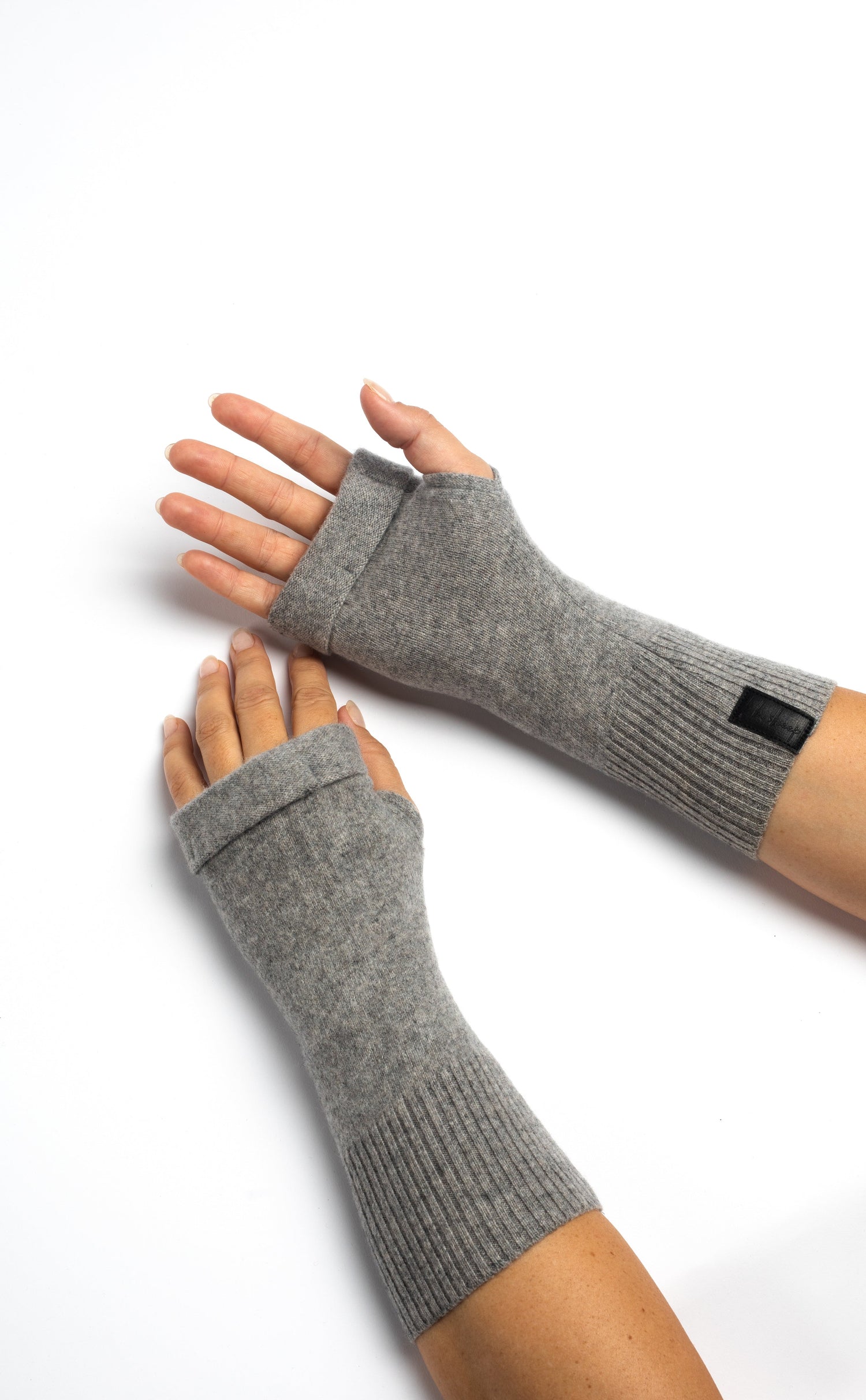 Gray - Cashmere  Fingerless Gloves