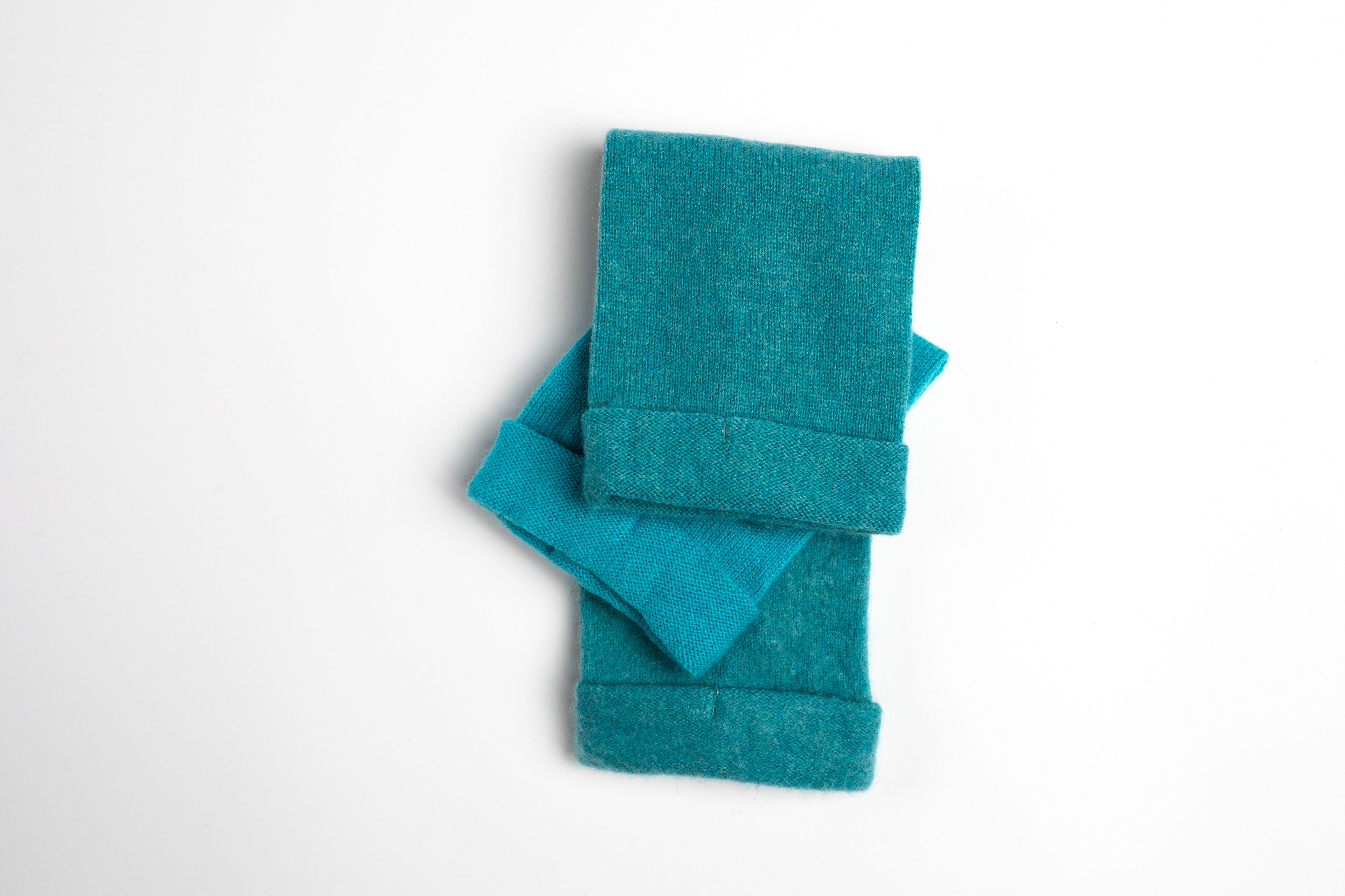 Teal Blue - Cashmere Fingerless Gloves