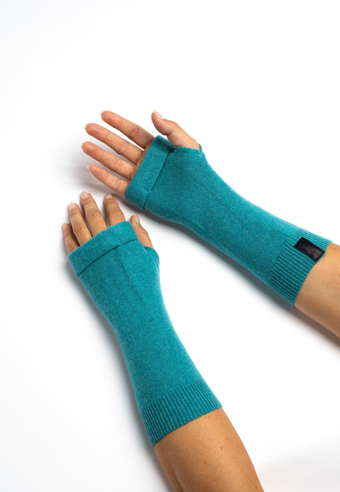 Teal Blue - Cashmere Fingerless Gloves