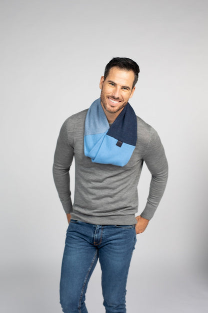 Blue - Cashmere Infinity Scarf for Men