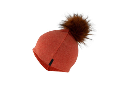 Light Orange with Rust - Cashmere Beanie for Kids