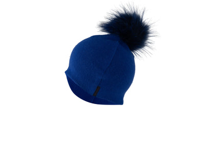 Royal Blue with Navy Blue- Cashmere Beanie for Kids