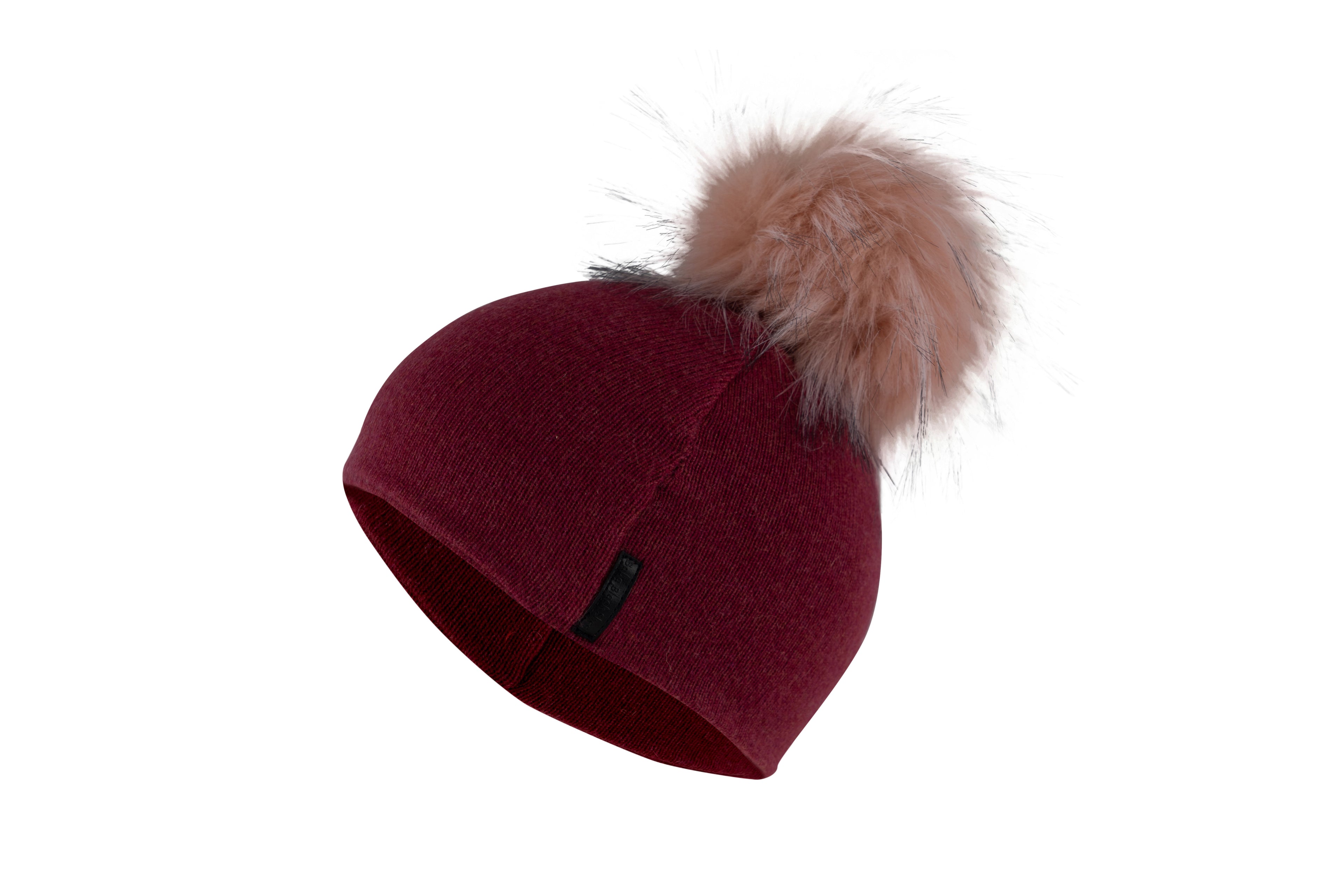 Maroon with Peach - Cashmere Beanie for Kids