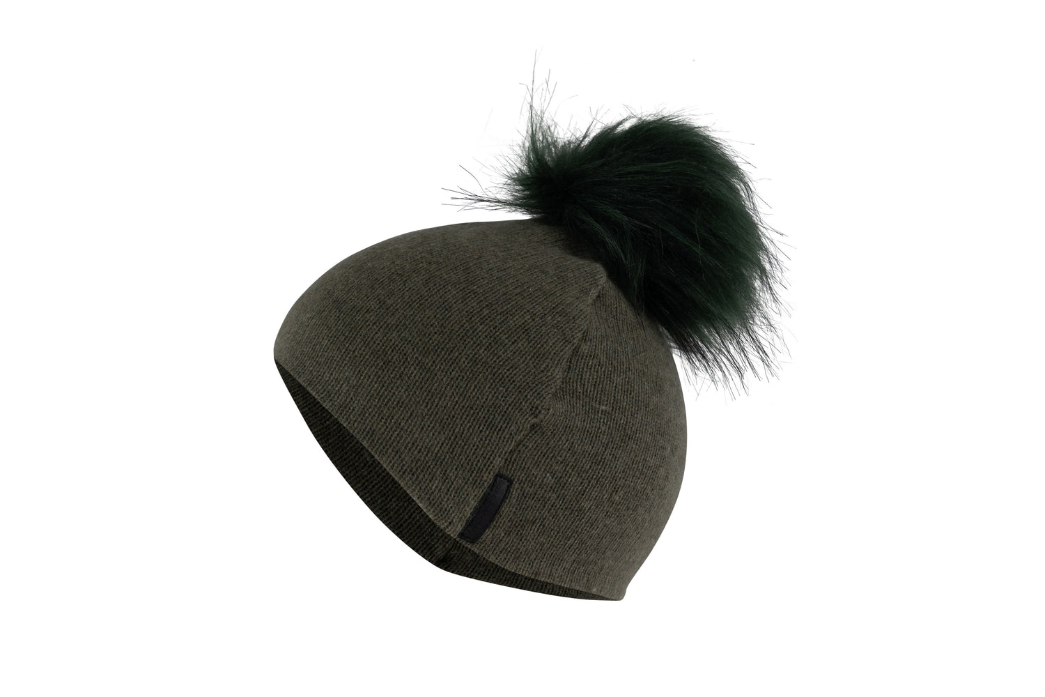 Military Green with Green - Cashmere Beanie for Kids