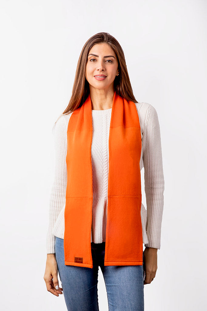 Orange- Cashmere Open Scarf for Women