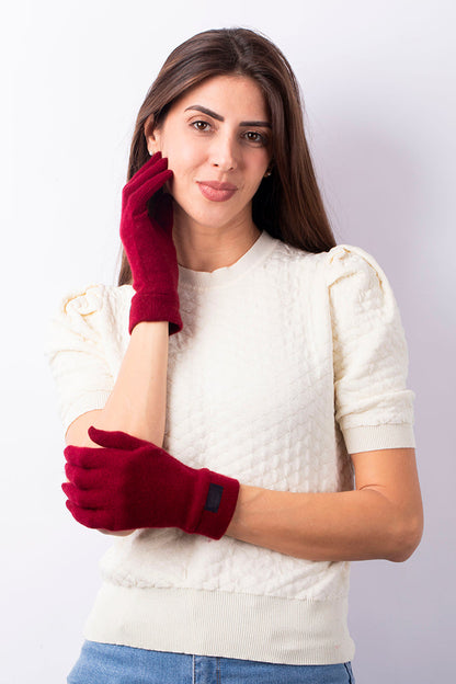 Dark Red - Cashmere  Classic Gloves