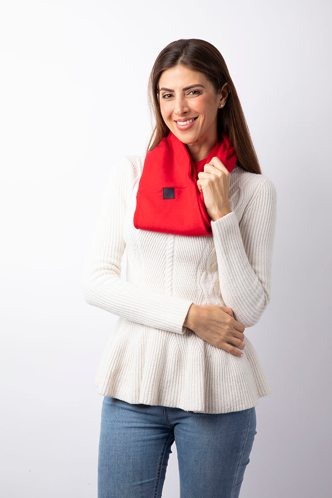 Red - Cashmere Infinity Scarf for Women