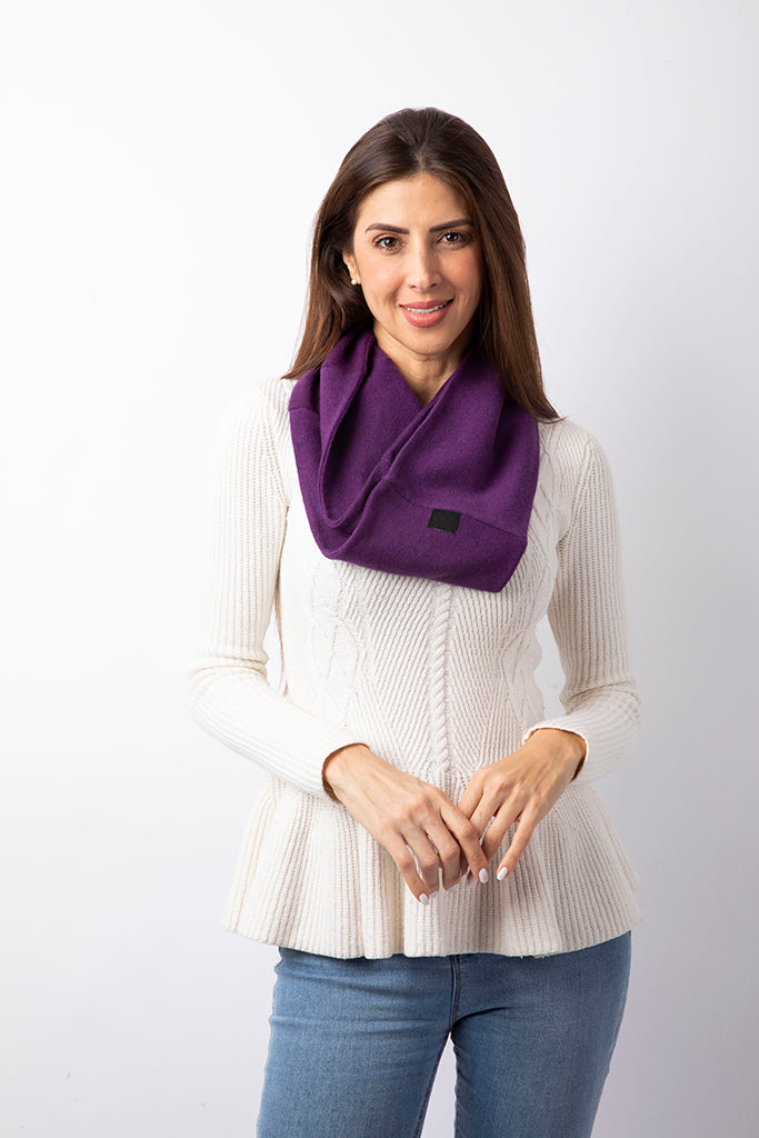 Dark Purple - Cashmere Infinity Scarf for Women