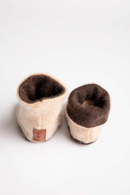 Brown Baby Set - Mittens, Booties and Hat