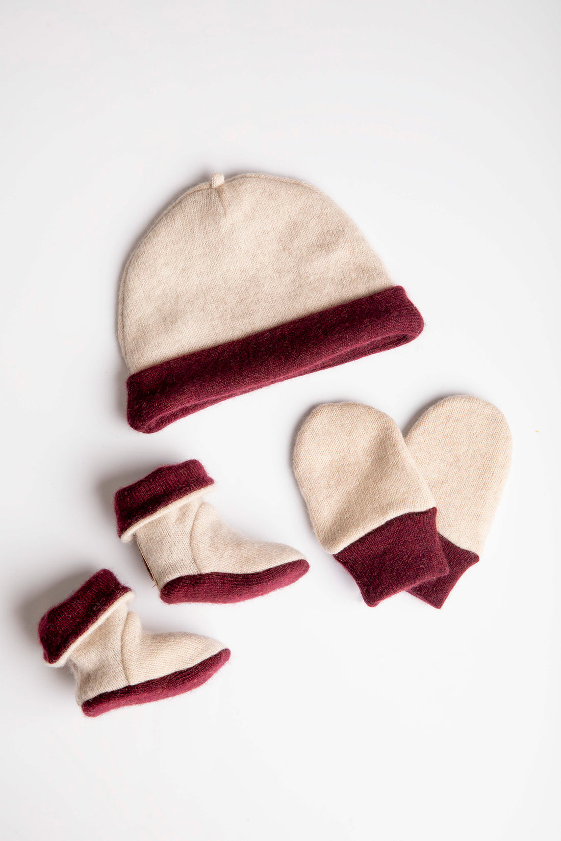 Red Baby Set - Mittens, Booties and Hat