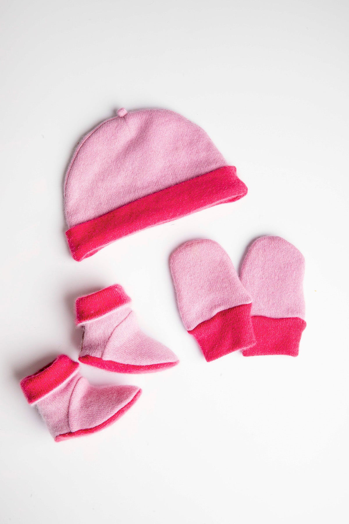 Pink Baby Set - Mittens, Booties and Hat