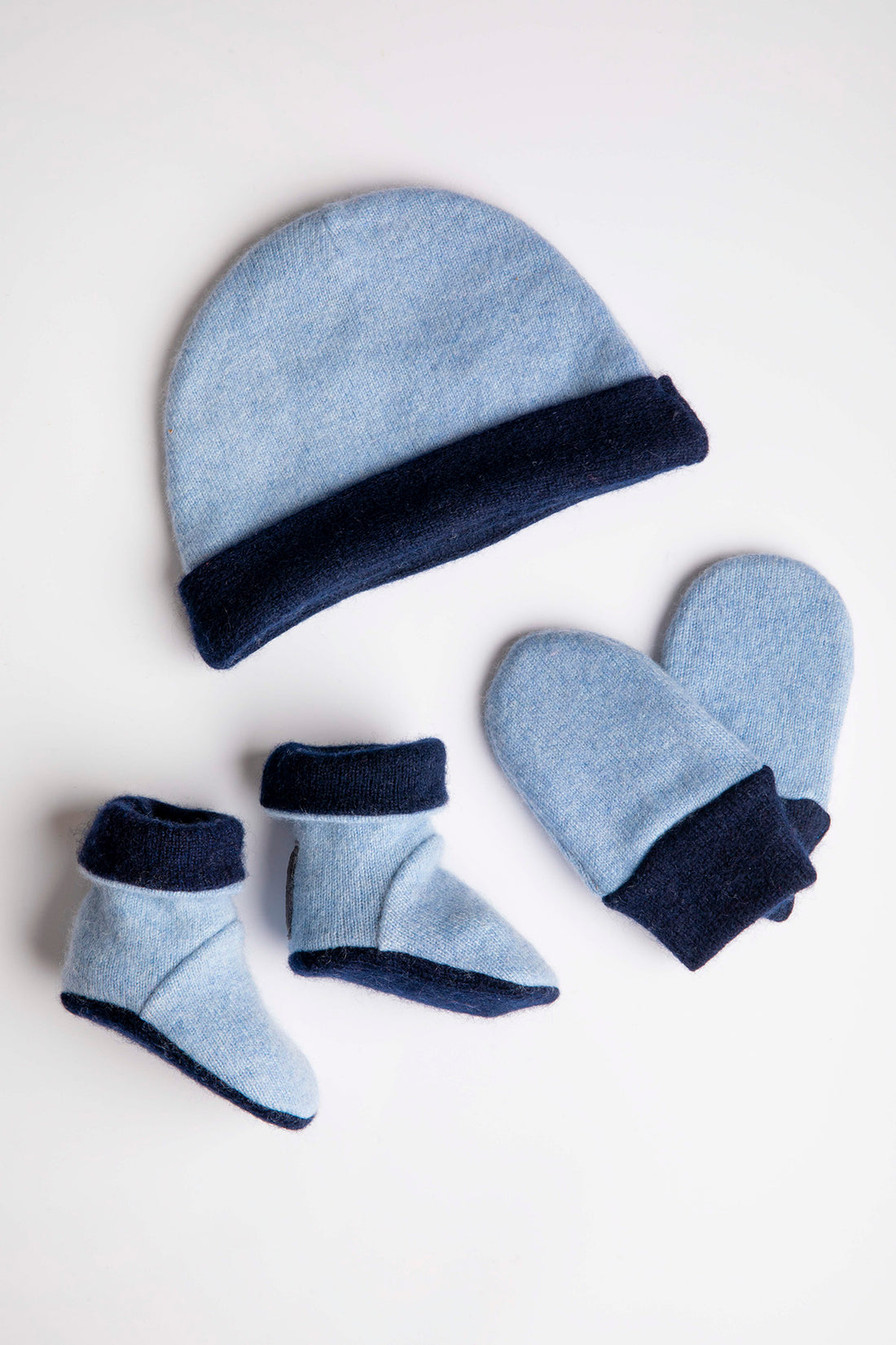 Blue Baby Set - Mittens, Booties and Hat
