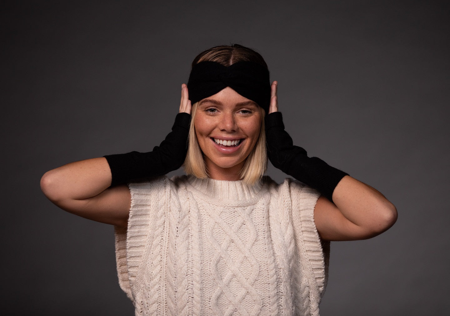 Black -  Cashmere Headband for Women