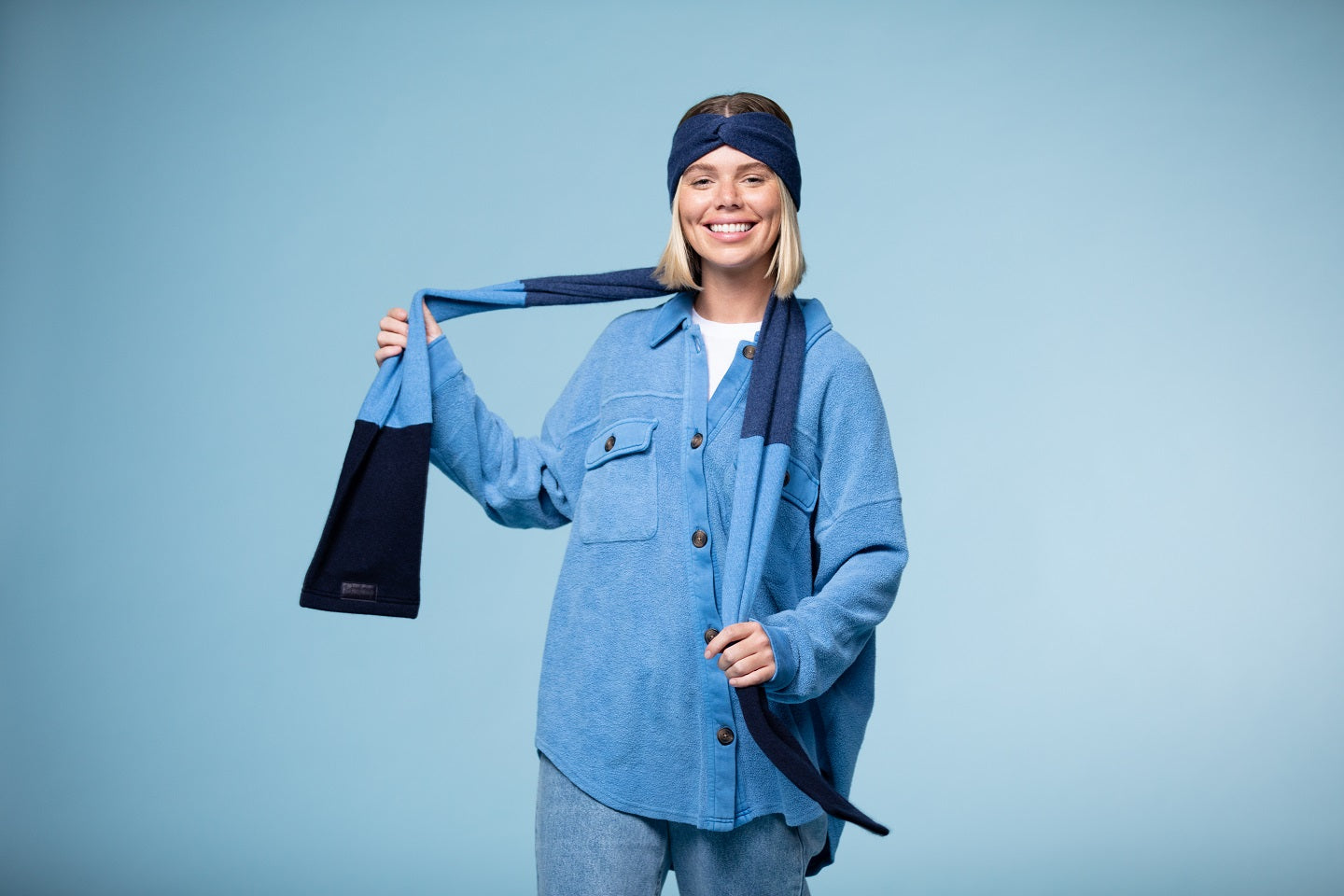Denim Blue -  Cashmere Headband for Women