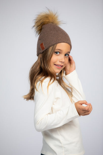 Coffee with Brown - Beanie Cashmere for Kids