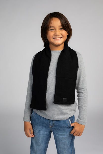 Black - Cashmere Open Scarf for Kids