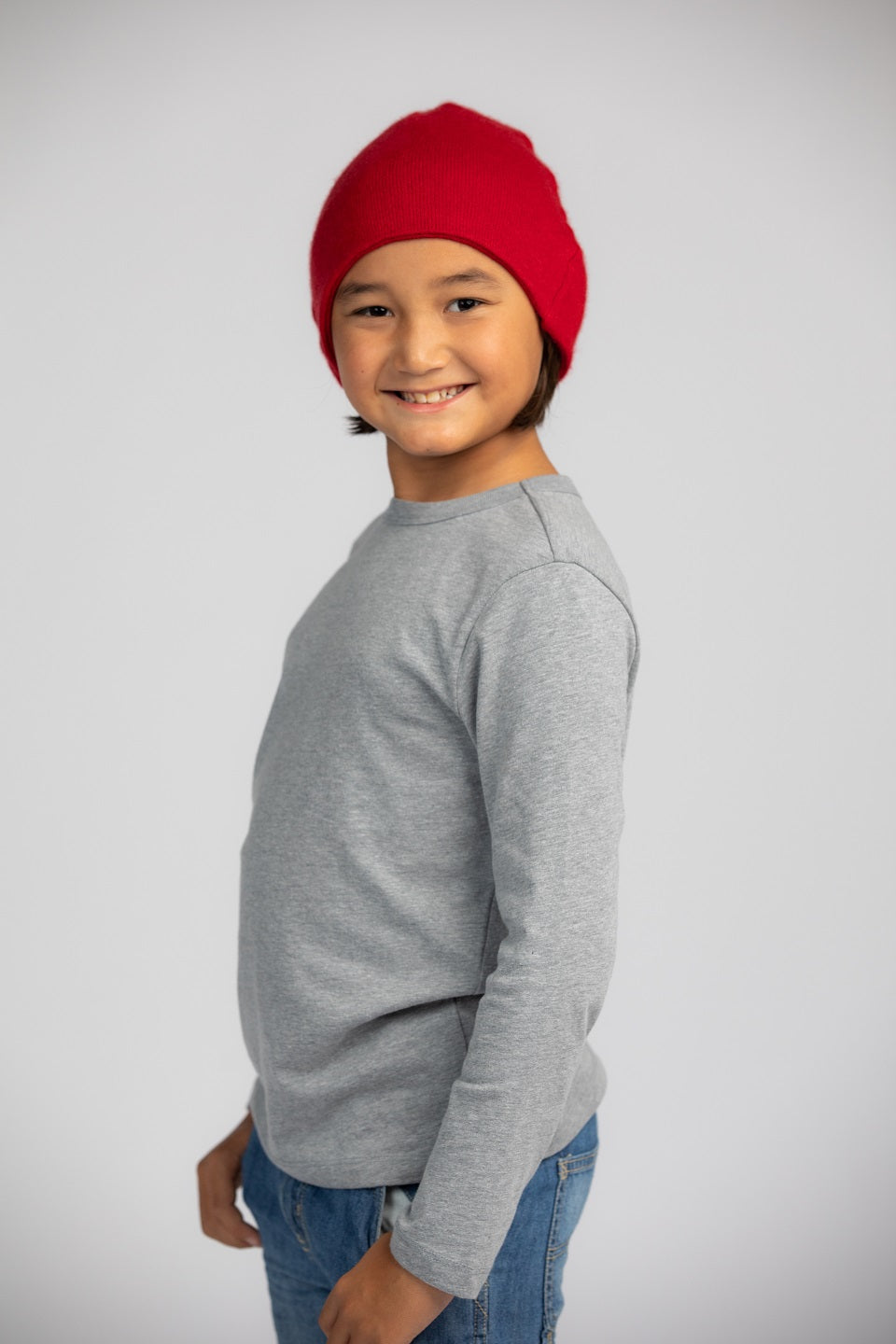 Red with Red- Cashmere Beanie for Kids