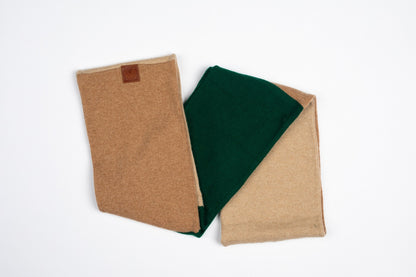Green and Beige - Cashmere Infinity Scarf for Men