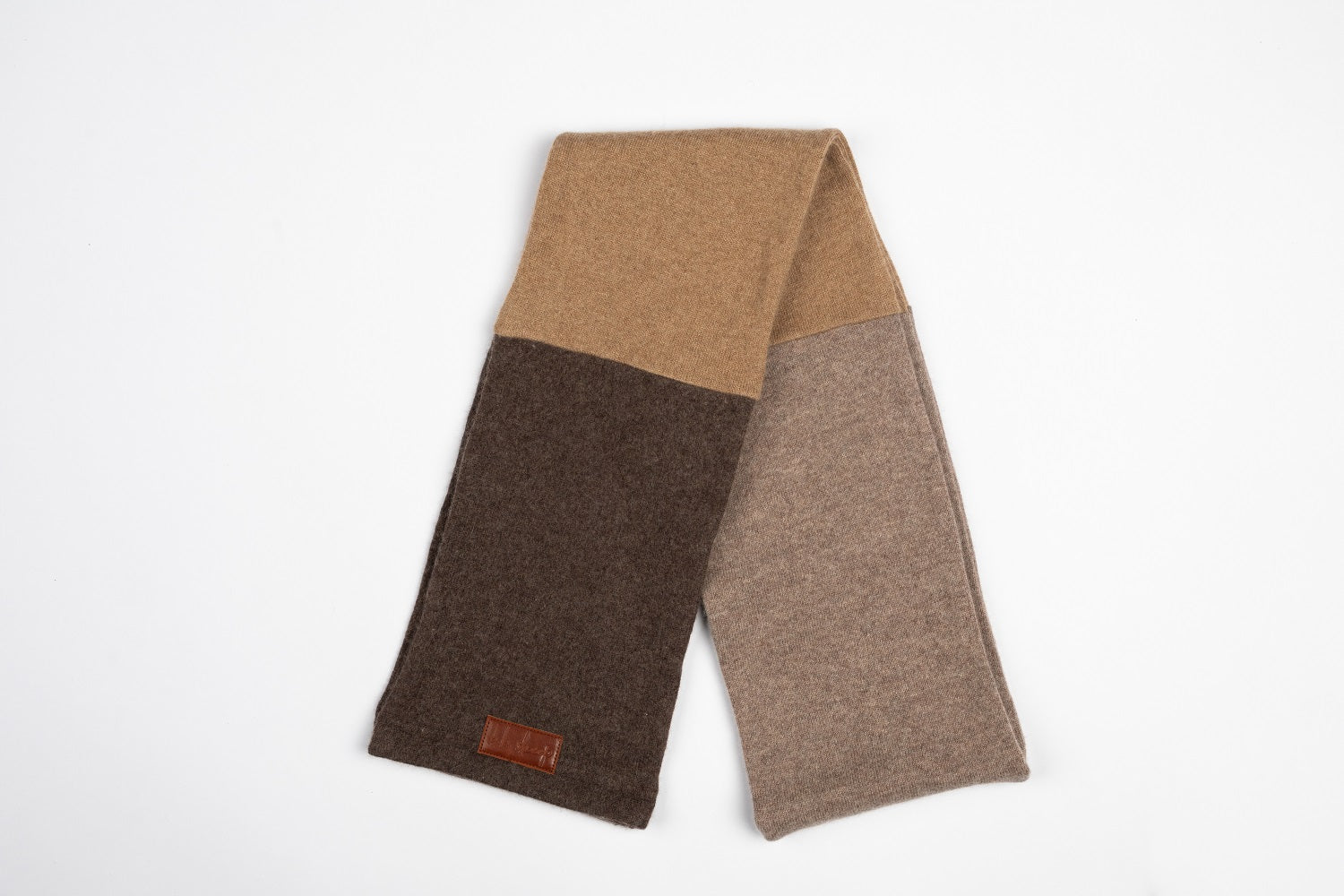 Brown and Beige - Cashmere Open Scarf for Women