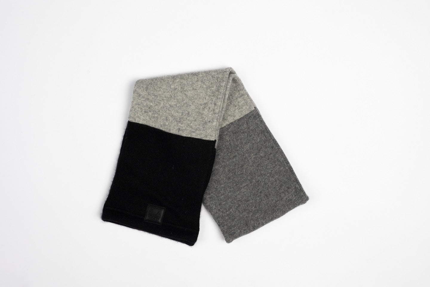 Black and Gray - Cashmere Open Scarf for Kids