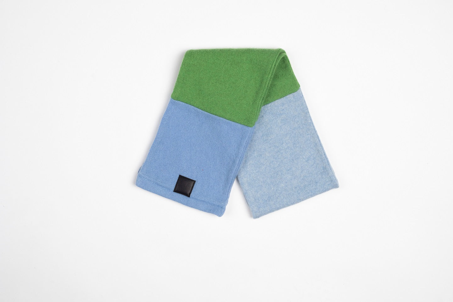 Green and Blue - Cashmere Open Scarf for Kids