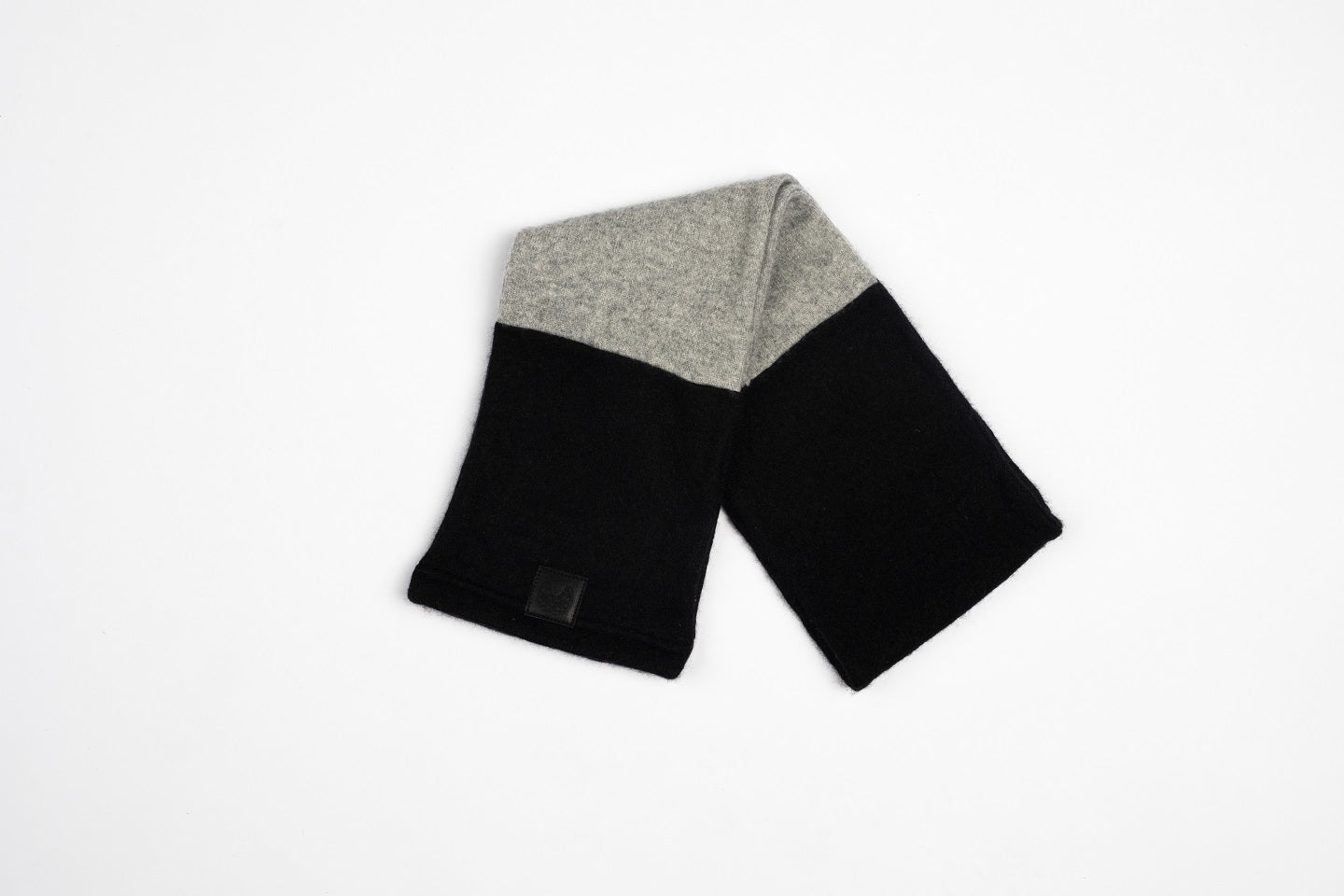 Black and Gray - Cashmere Open Scarf for Kids