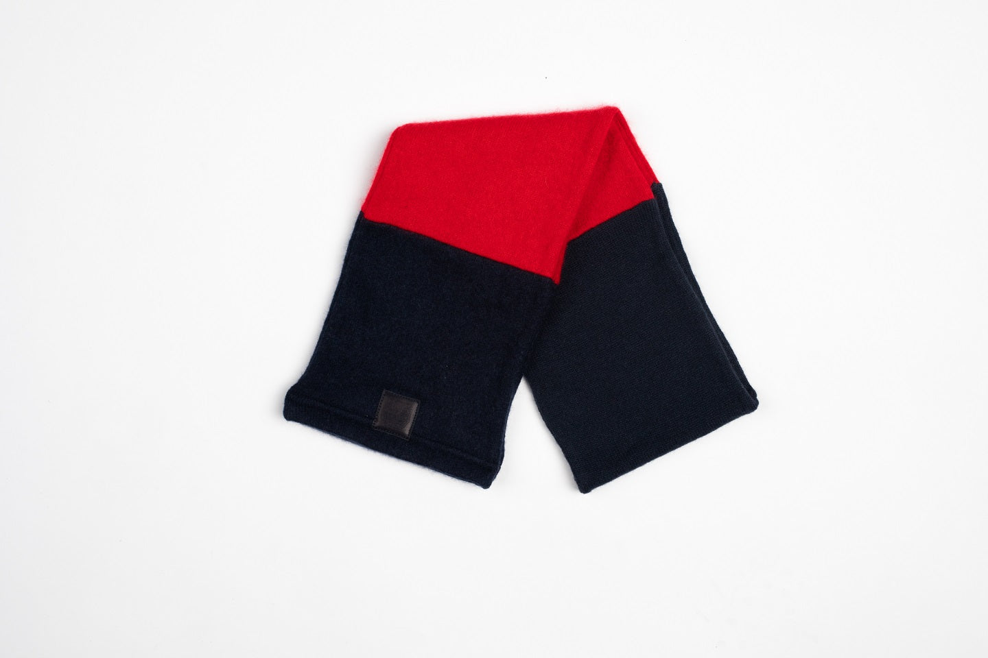 Navy and Red - Cashmere Open Scarf for Kids