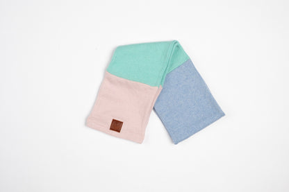 Teal and Baby Pink - Cashmere Open Scarf for Kids