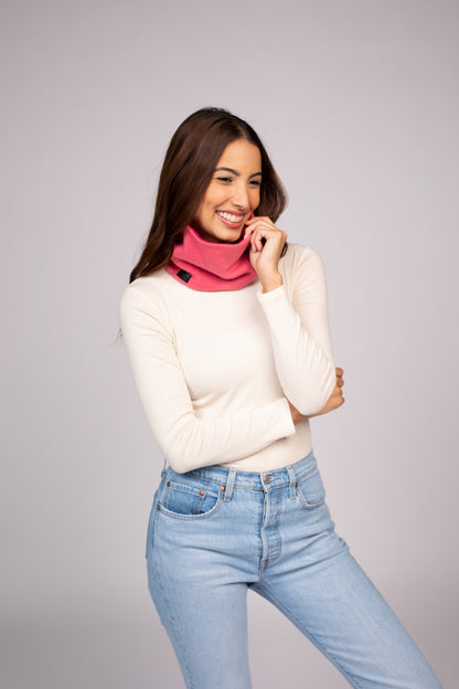 Light Pink and Hot Pink - Cashmere Reversible Neck Warmer for Women