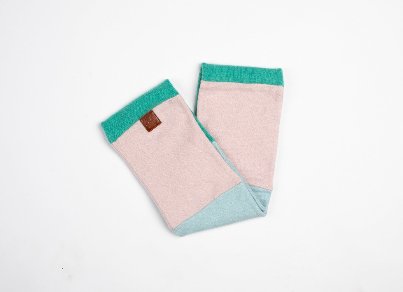 Teal and Baby Pink - Cashmere Infinity Scarf for Kids