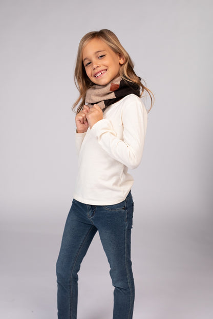 Brown - Cashmere Infinity Scarf for Kids