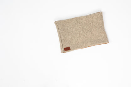 Beige and Light Brown - Cashmere Reversible Neck Warmer for Women