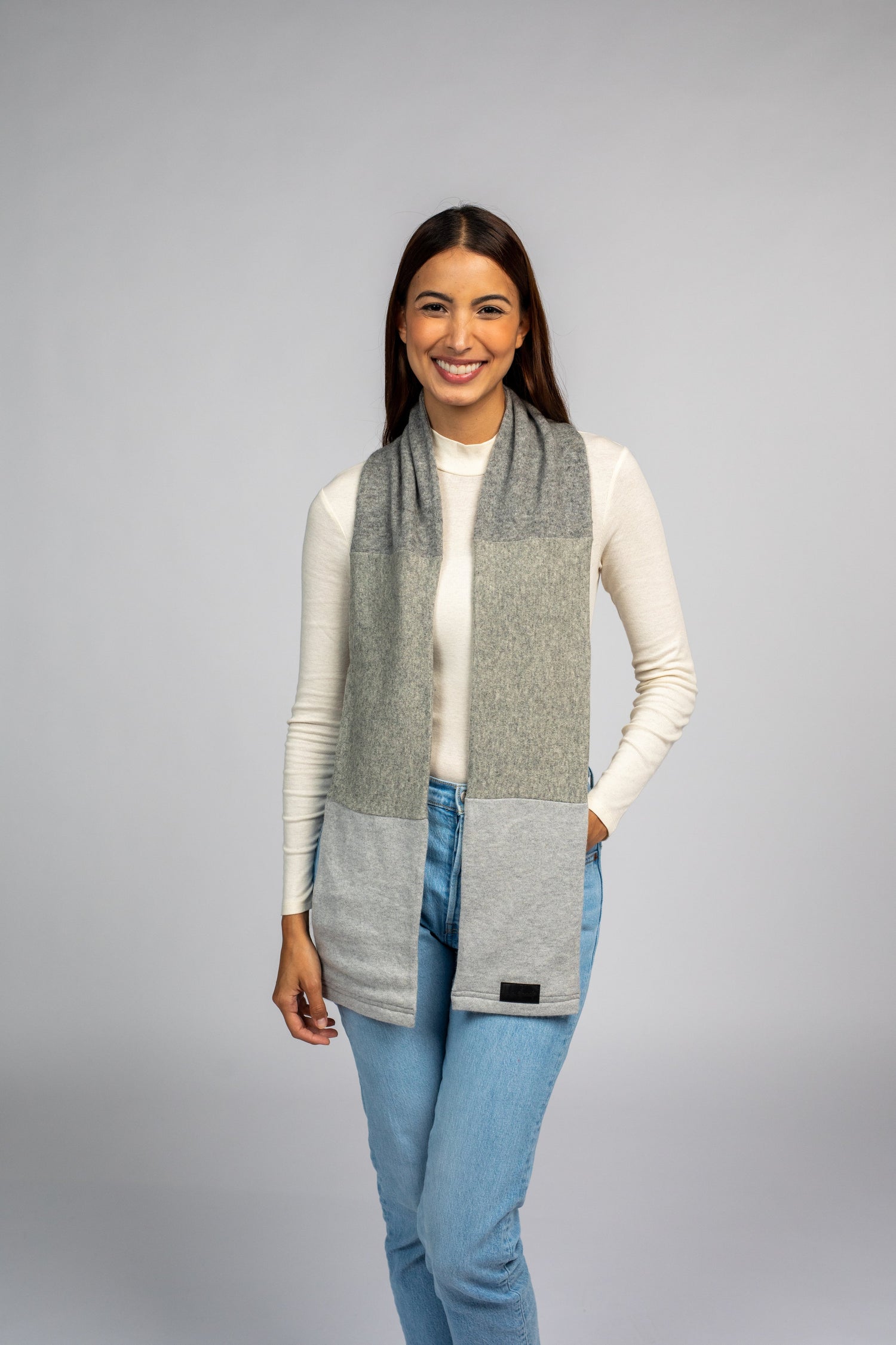 Light Gray - Cashmere Open Scarf for Women