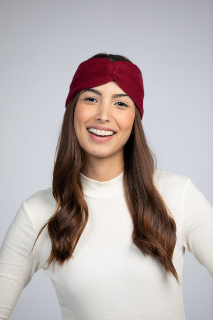 Maroon - Cashmere Headband for Women