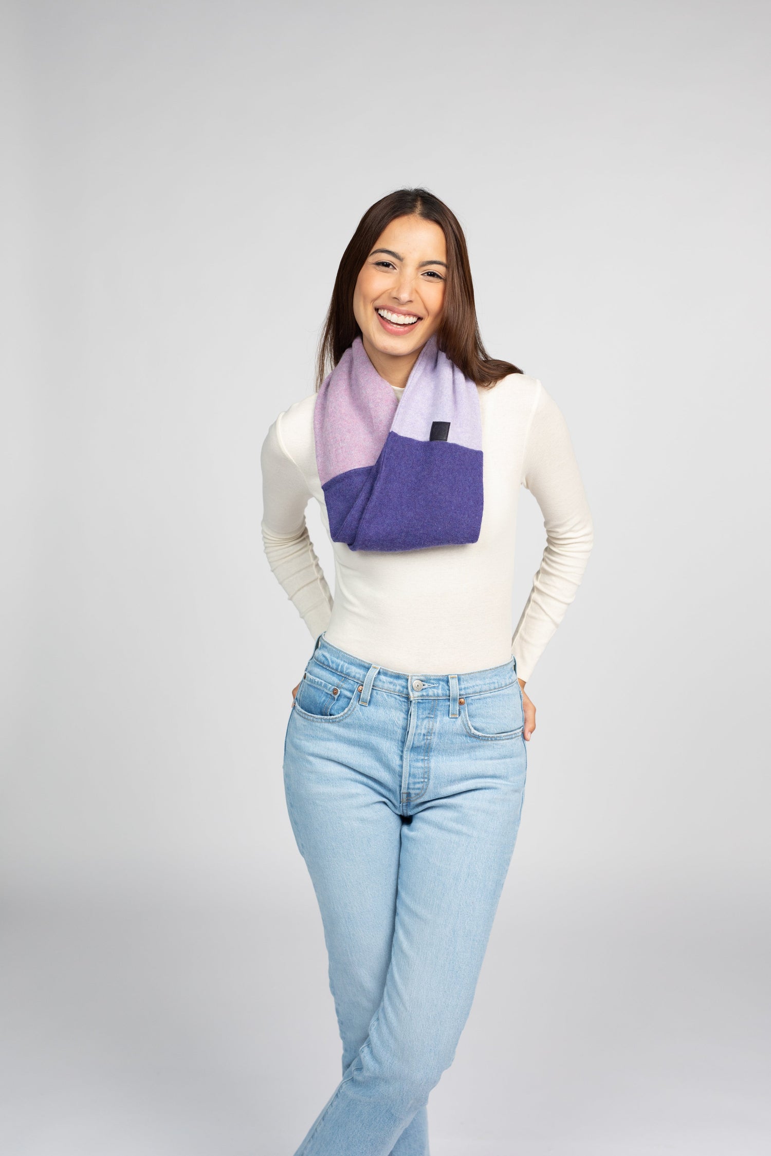 Purple and Lavender - Cashmere Infinity Scarf for Women
