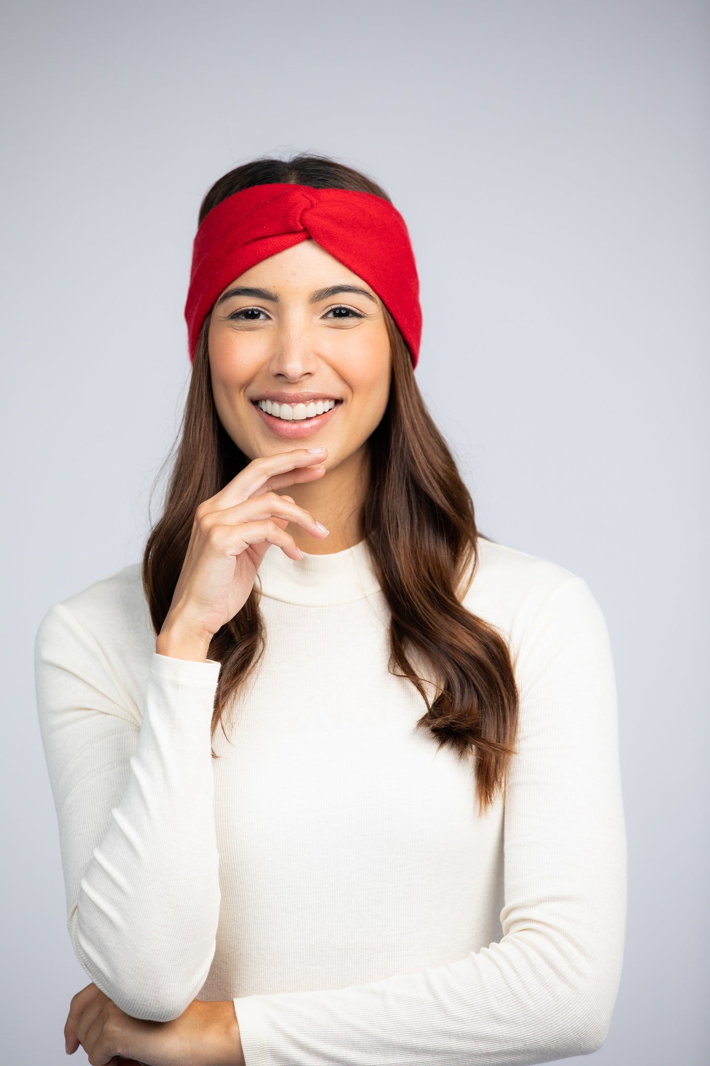 Red - Cashmere Headband for Women
